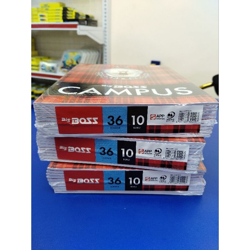 

BIGBOSS - 10 Buku Tulis Campus 36 Lembar 1 Pack / Buku Tulis Boxy 1 Pack isi 10 Buku