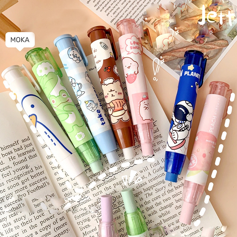 

Sliding Eraser/Eraser Pen/Mechanic Eraser / Penghapus mekanik Cute FREE 2 pc Refill