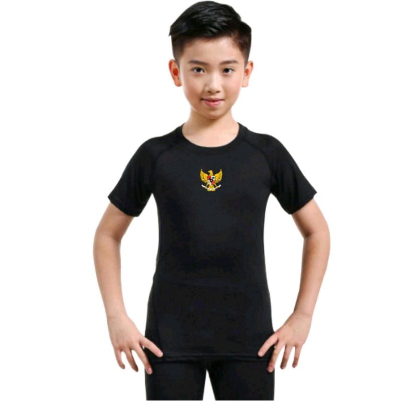 COD TERMURAH Kaos Manset Baselayer Lengan Pendek Anak Unisex Laki Laki Dan Perempuan Untuk Renang Fu