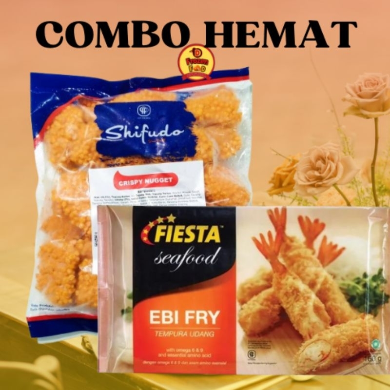 

Paket Combo Shifudo Crispy Nugget & Eby Fry / krispi naget ikan / nuget / naget / udang