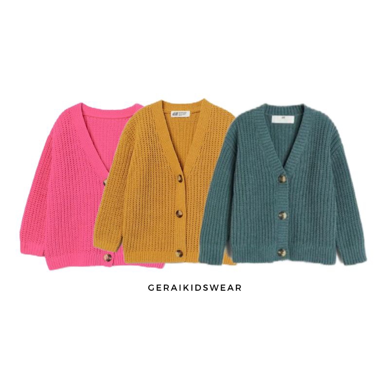 Cardigan Rajut Polos Anak Perempuan Zevensea 2-10 Tahun