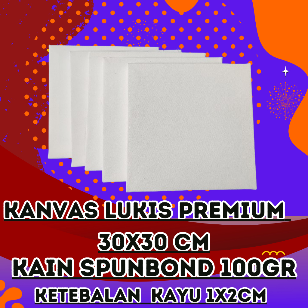

kanvas lukis premium 30x30cm kain spunbond 100gr minimal pembelian 2 kanvas untuk kekuatan packing