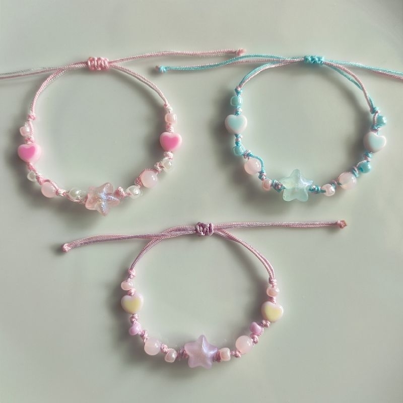 gelang tali giok | beads bracelet tali giok | gelang tali giok aesthetic | gelang tali pink biru Lil