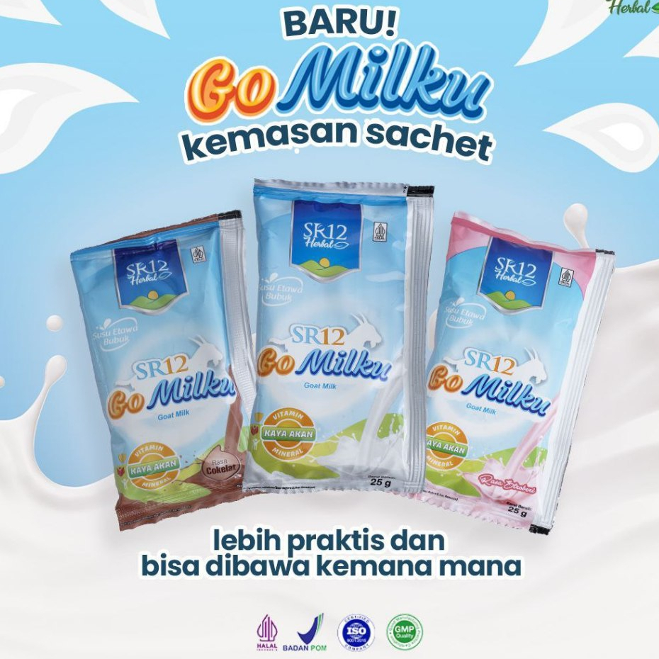 

Susu Kambing Etawa Premium SR12 Gomilku Original Coklat Strowbery Gold Sachet Best Seller