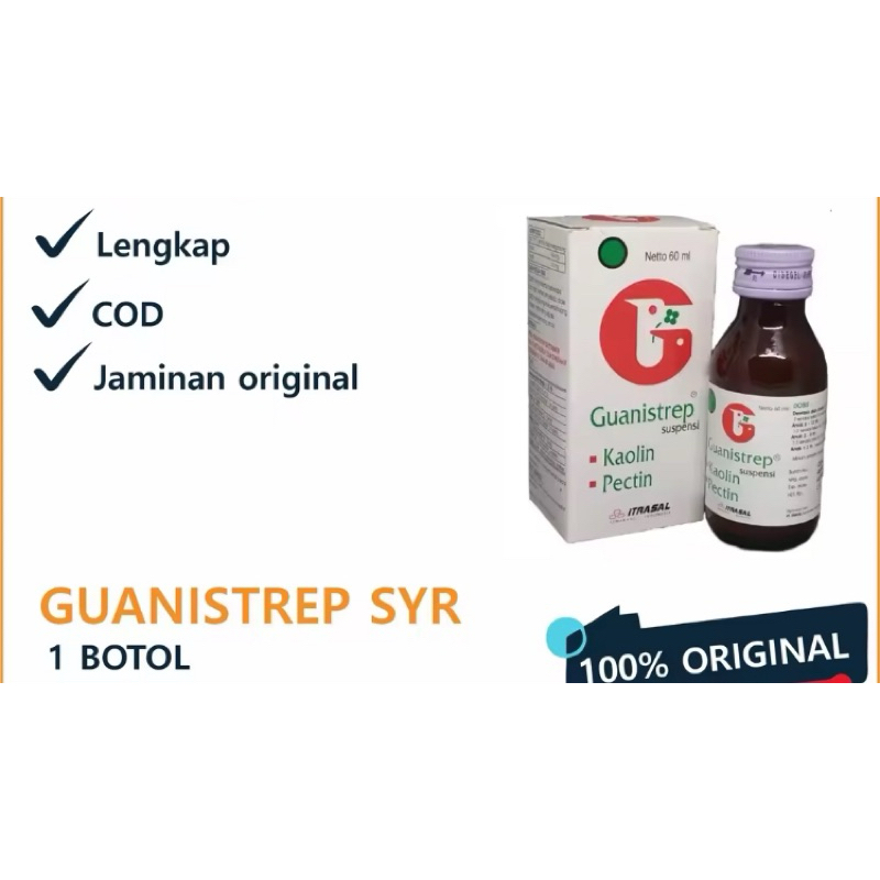 Guanistrep Syrup Guanista Presenasi Kaolin Pectin 60 ml.