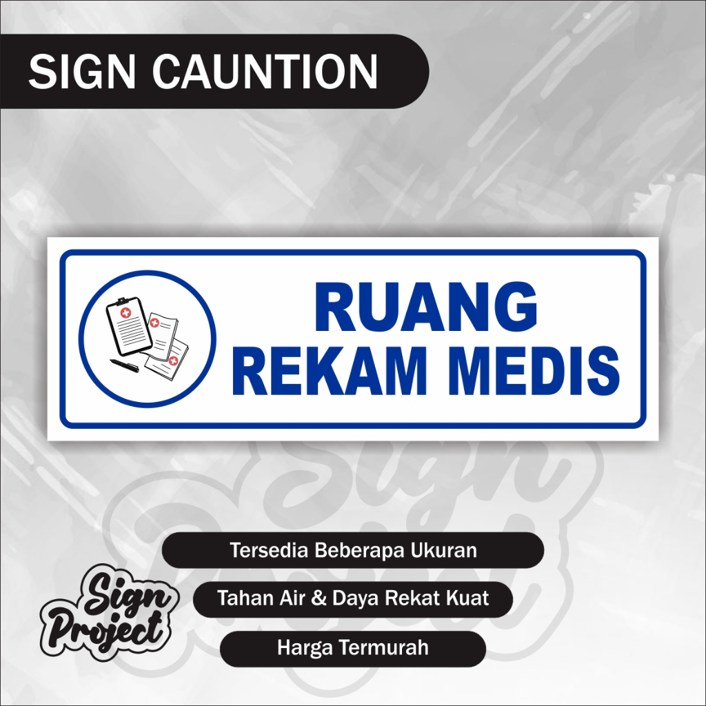 

Stiker Ruang Rekam Medis / Stiker Medis / Stiker Ruang Dokumen Pasien / Stiker Klinik / Stiker Puskesmas / Stiker Rumah Sakit Bidan Puskesmas Perawat Sign