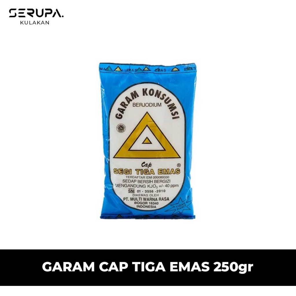 

Garam Cap Segitiga Emas 250gr | Garam Cap Segitiga Emas | Garam 250gr
