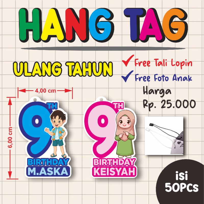 Hang Tag Ulang Tahun Custom