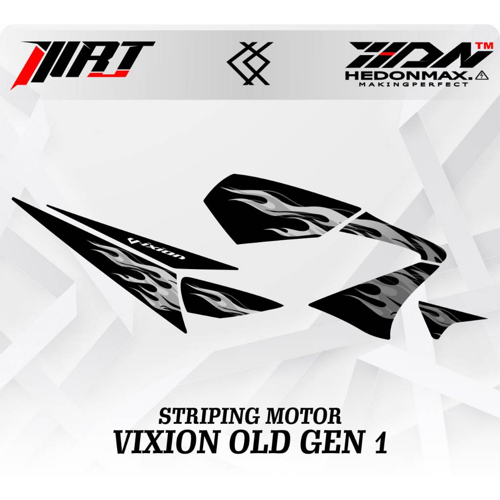 Striping Vixion Old - Stiker Transparan Vixion Old Api Vol 3 (Sudah Terpotong)