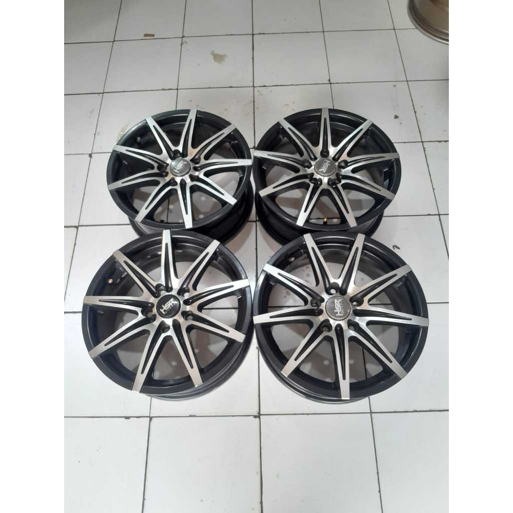 VELG MOBIL BEKAS HSR KCCX R16X7 5X114,3 ET 42 BLACK POLIS KONDISI BAGUS
