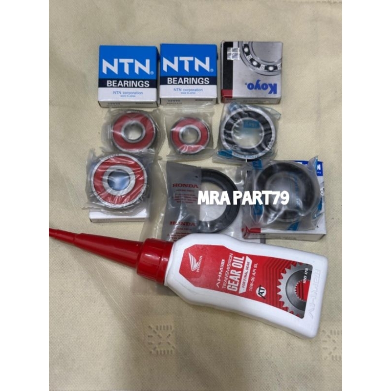 Paket bearing rasio 7aitem NTN/KOYO  5PCH+Sil roda KVB+Oli gardan beat esp Beat pop Beat street Scoo
