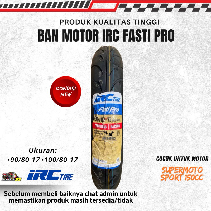 Ban Motor Balap Bebek IRC Fasti Pro 90/80-17//100/80-17