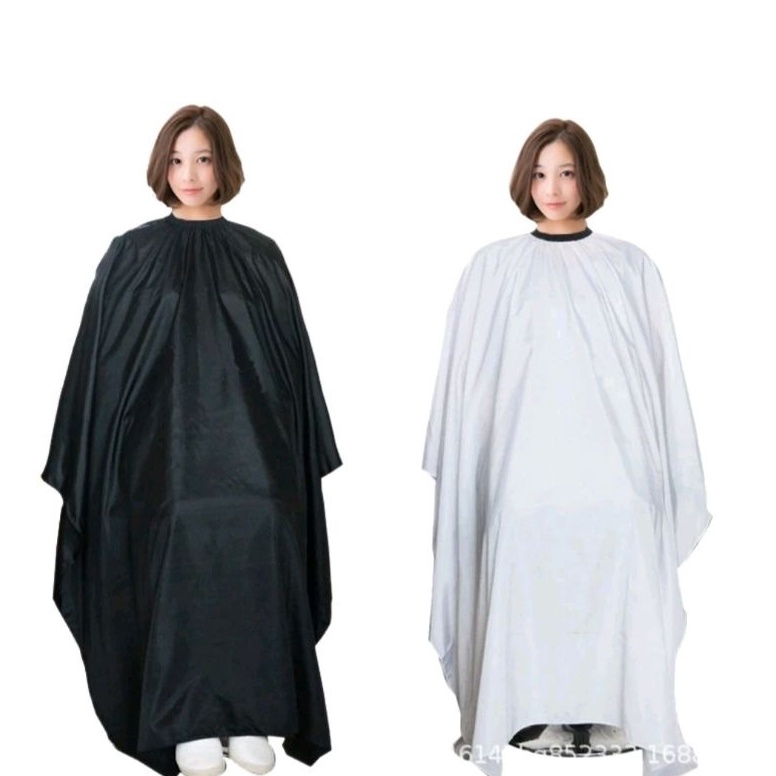 Stok Banyak Kain Kip Cukur Potong Rambut Dewasa HITAM PUTIH Kep alas penutup Jubah Cape Cukur Barber