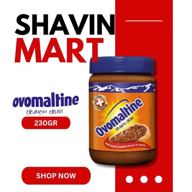 

Ovomaltine Crunchy Cream 230 g free packing kardus n bubble