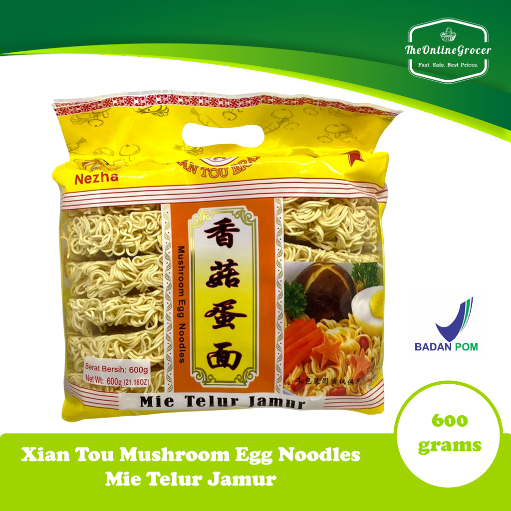 

Xian Tou Mushroom Egg Noodles 600gr - Mie Telur Jamur