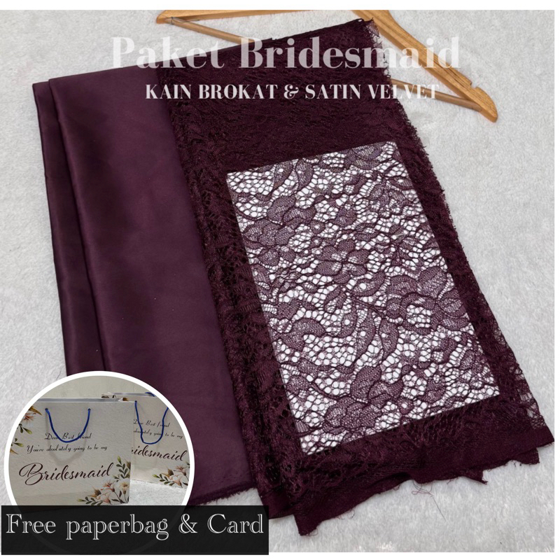 Set/Paket Kain Bridesmaid Brokat & Satin Velvet