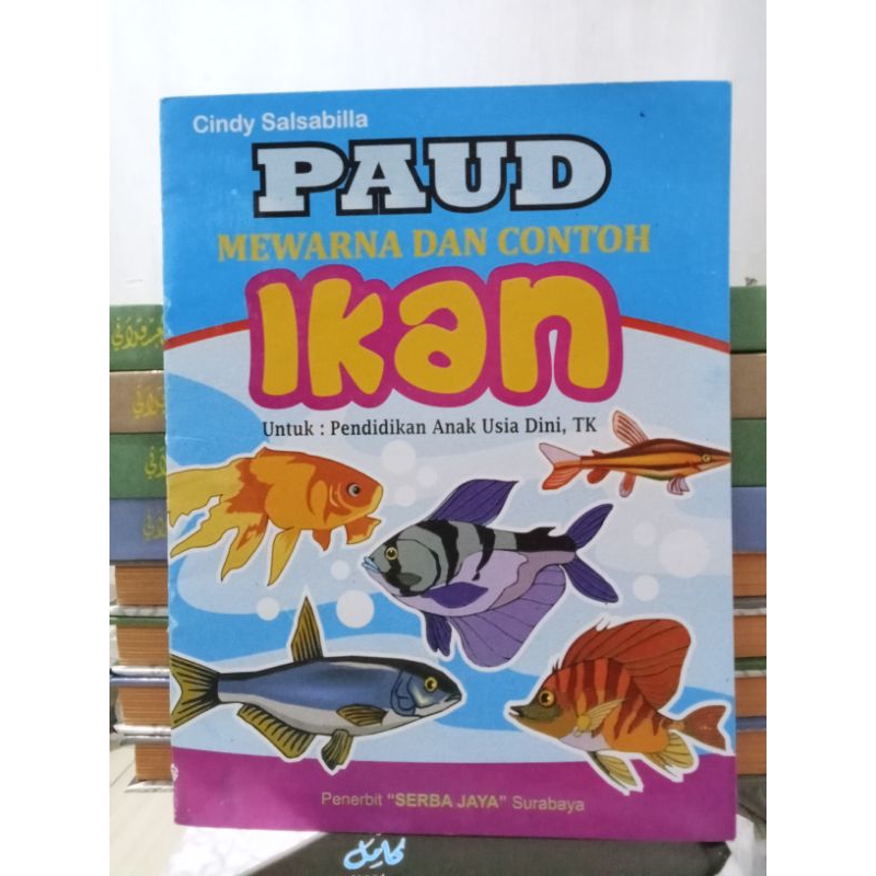 Buku Paud mewarnai dan contoh ikan