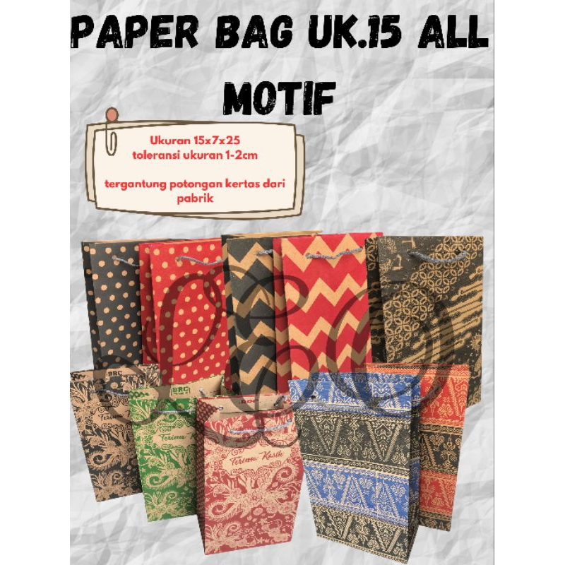 

PAPER BAG PREMIUM TEBAL MURAH MEWAH ELEGAN UKURAN 15X7X25 MOTIF ZIG ZAG, SONGKET POLKADOT BATIK,TERIMAKSIH UNTUK ACARA HAJATAN ULANG TAHUN READY STOK