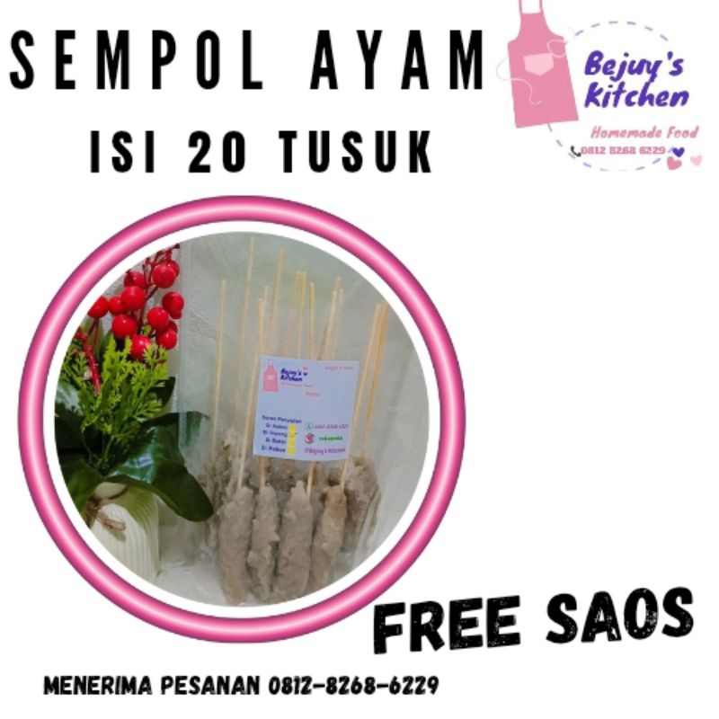 

BEJUYS KITCHEN SEMPOL AYAM ISI 20 TUSUK FREE SAOS BBQ PEDAS