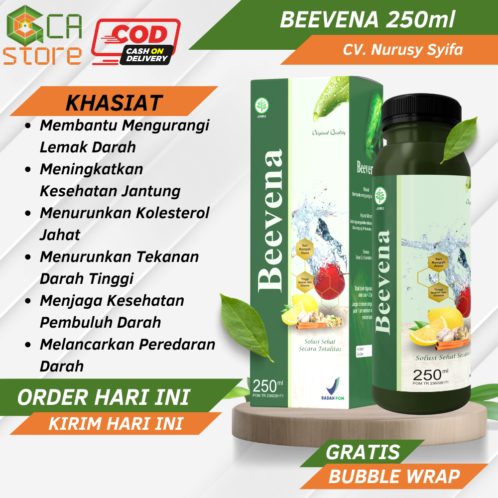 

BEEVENA 250ml Herbal Terapi Jantung Kolesterol Darah Tinggi Trigliserida