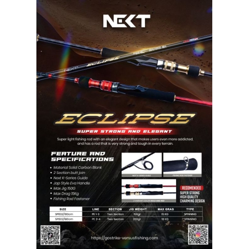 Joran Jigging Next Eclipse SP602 180cm PE 2-4 Joran Pancing Jigging