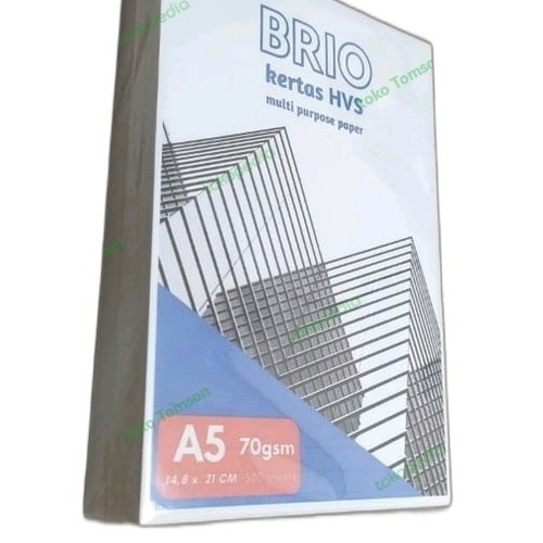 

Kertas HVS Putih BRIO A5 70gr 500 lembar / rim