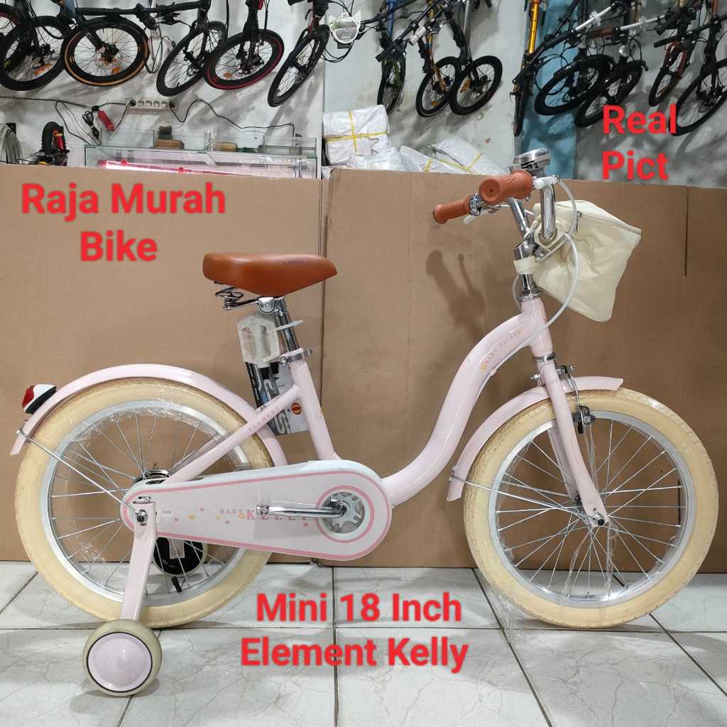 Sepeda Anak Perempuan Mini 18 Element Kelly Sepeda Anak Element Kelly 18 Inch Ban Cream