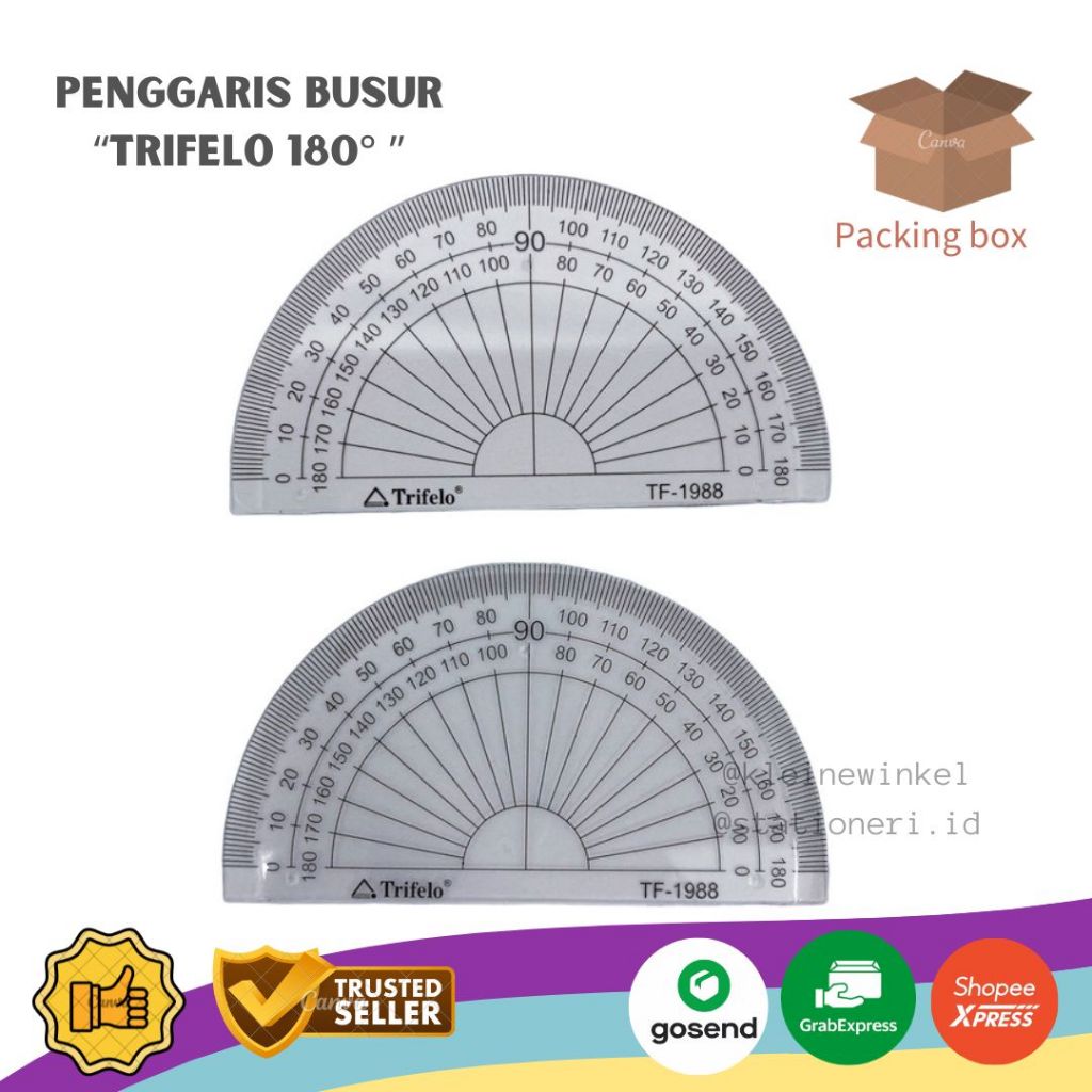 

Penggaris Busur 180° TRIFELO ECER [ 1 PCS ]