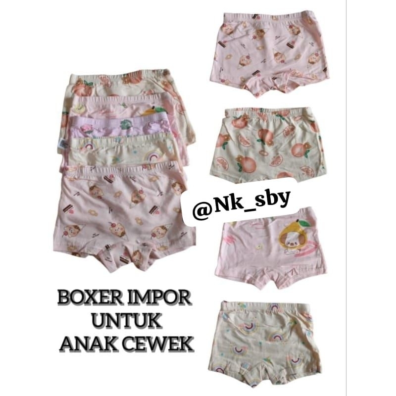 CELANA DALAM IMPORT ANAK CEWEK / BOXER IMPORT ANAK CEWEK