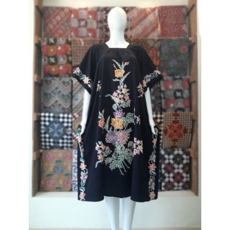 Daster Encim Lowo Dada Karet Rayon Premium Ld 140 Jumbo Non Busui Batik Cap Tulis Colet Pekalongan F