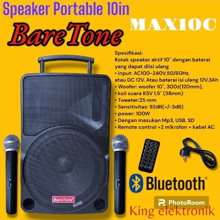 Speaker portable 10 inch baretone MAX-10C Max 10C