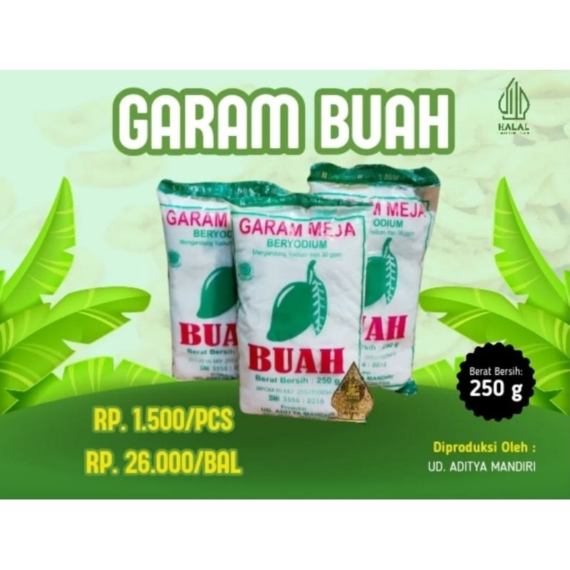 

(GARAM JUMBO 250gr) Garam Cap BUAH