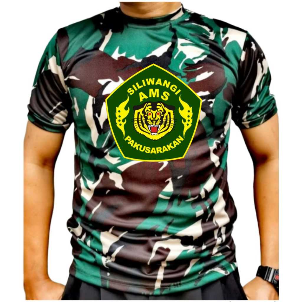 kaos AMS angkatan muda siliwangi loreng dry fit
