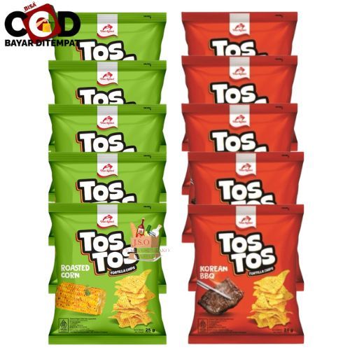 

[ JSO ] Tos Tos Tortilla Chips Renceng 10 X 20gr Dua Kelinci Tostos Korean Bbq Roasted Corn Nacho Cheese Snack Cemilan Enak Halal