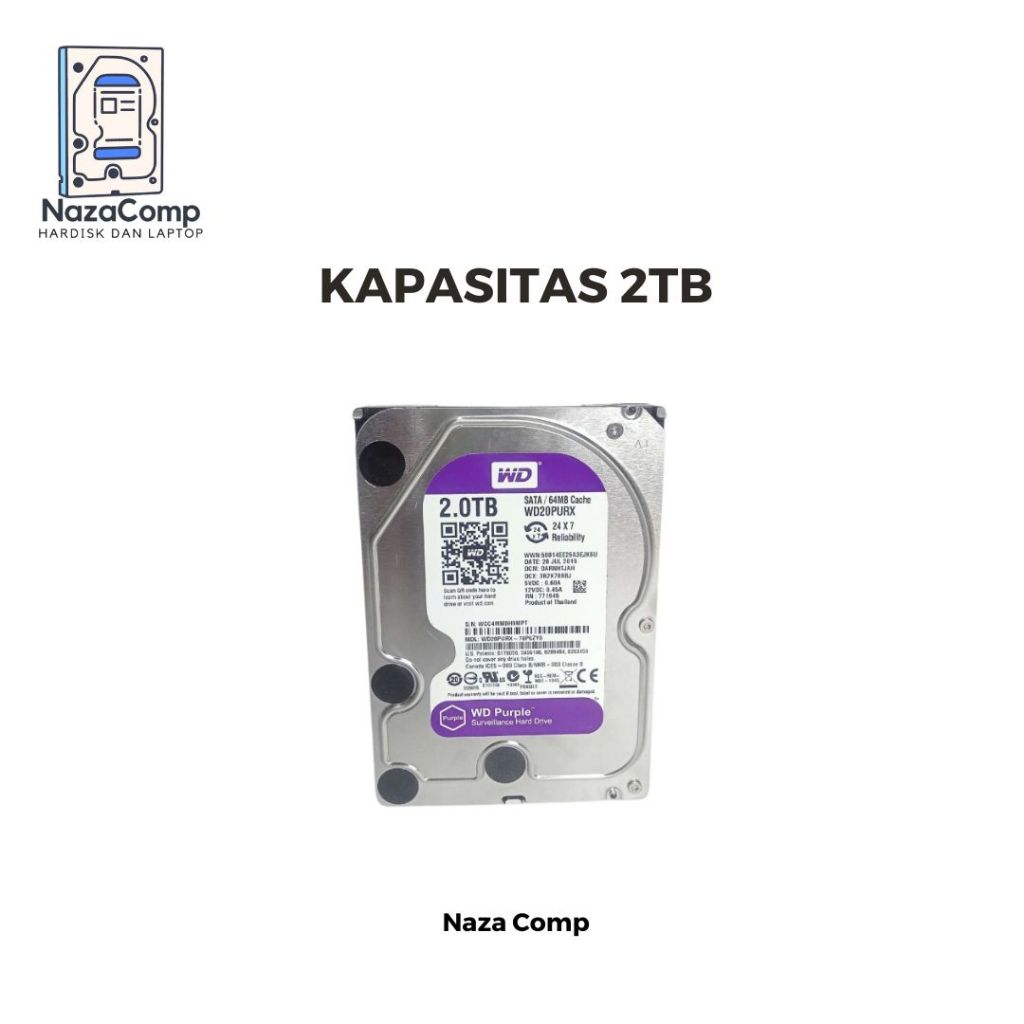 Hardisk 2TB WD Sata 3.5 HDD Internal 2TB For Cctv DVR
