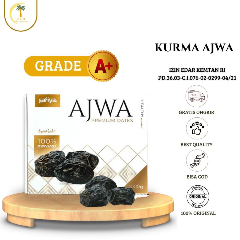 

Safiya Kurma Ajwa safiya kurma nabi muhammad 100% asli madinah 1kg