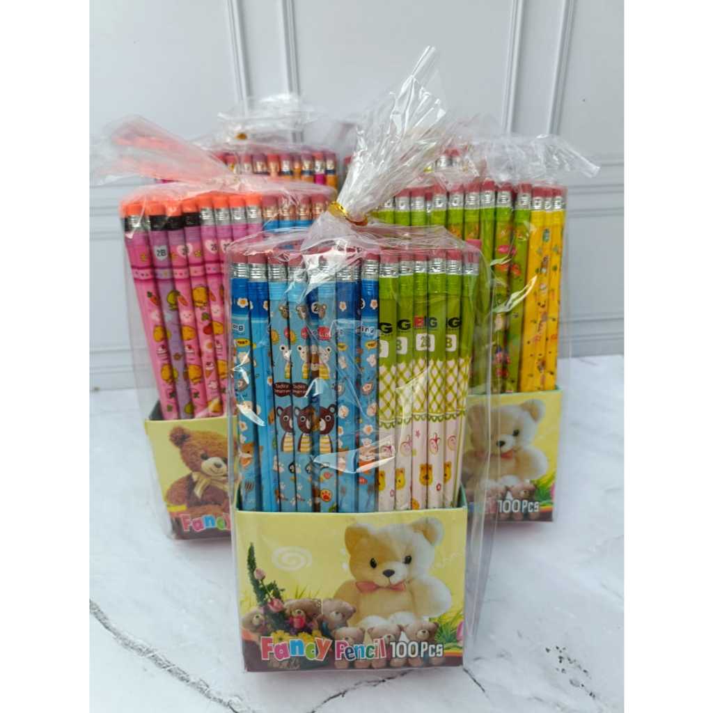 

RB 100 PCS Pensil 2B Karakter Fancy Ada Penghapus Isi 100 PCS