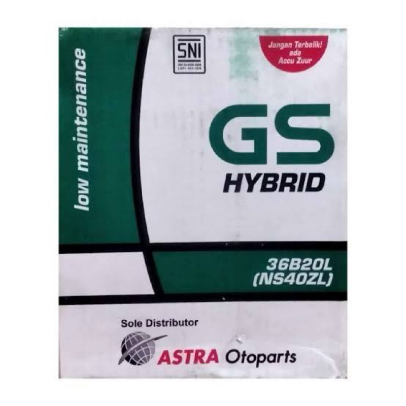 Aki GS Astra Hybrid NS40ZL (36B20L) 35Ah / Aki Basah Hybrid