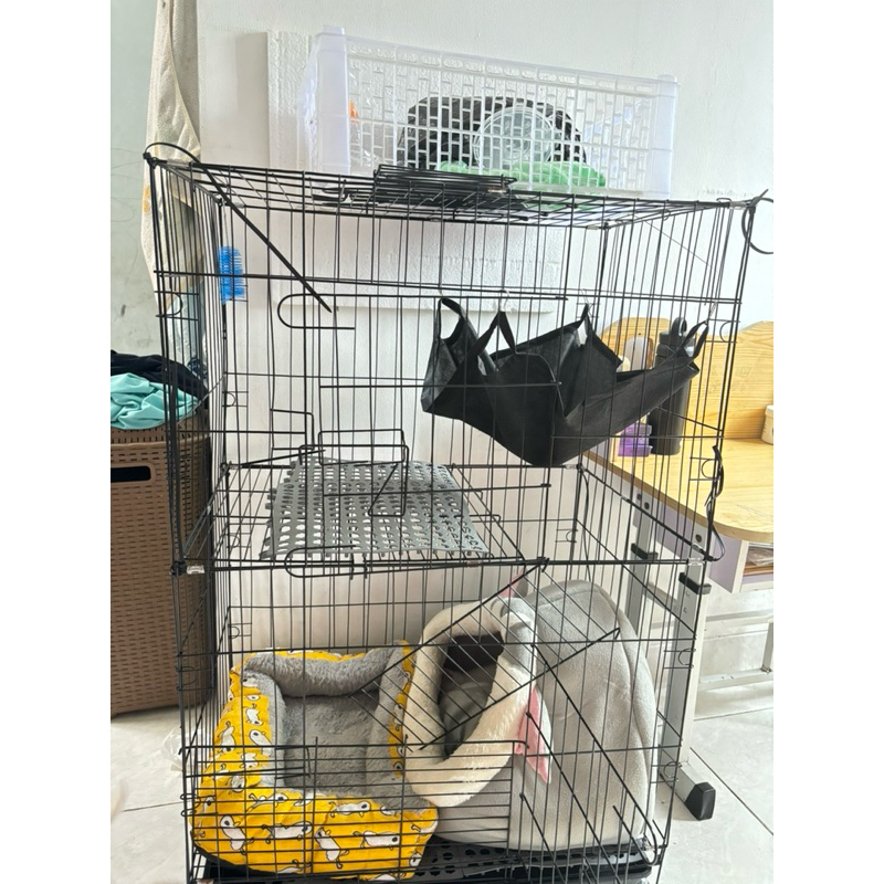kandang kucing lipat 3 tingkat bekas second (preloved)