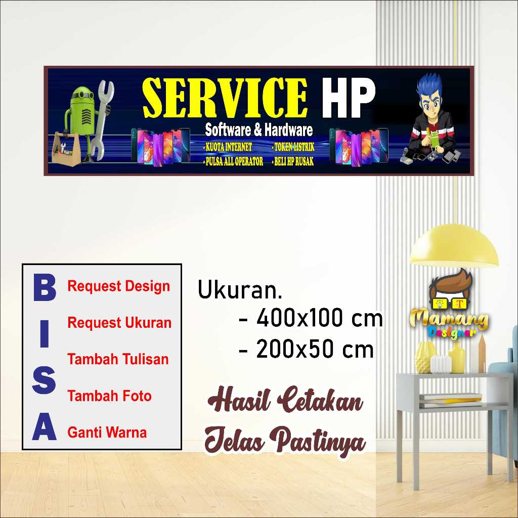 Cetak Banner Spanduk Besar Konter Service Hp Bagus