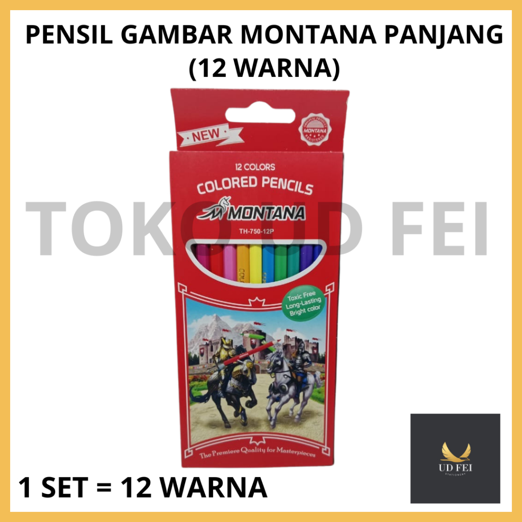 

(1 SET=12 WARNA) Pensil gambar Montana Panjang/ Pensil Gambar montana/ pensil warna montana 12 warna
