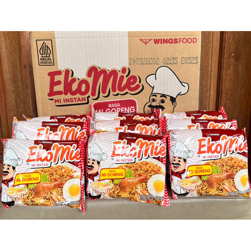 

EKOMie Goreng Instant Terbaru 1 karton isi 40pcs x 60gram / Mie Goreng Instan Ekomie Terbaru