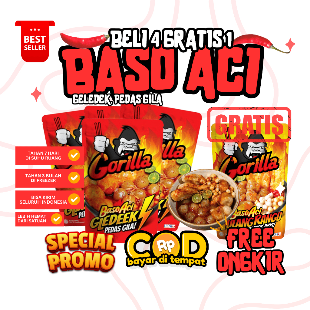 

[SPECIAL NATARU] BELI 4 PCS BASO ACI GLEDEEK GRATIS 1 PCS TULANG RANGU EXTRA PEDAS