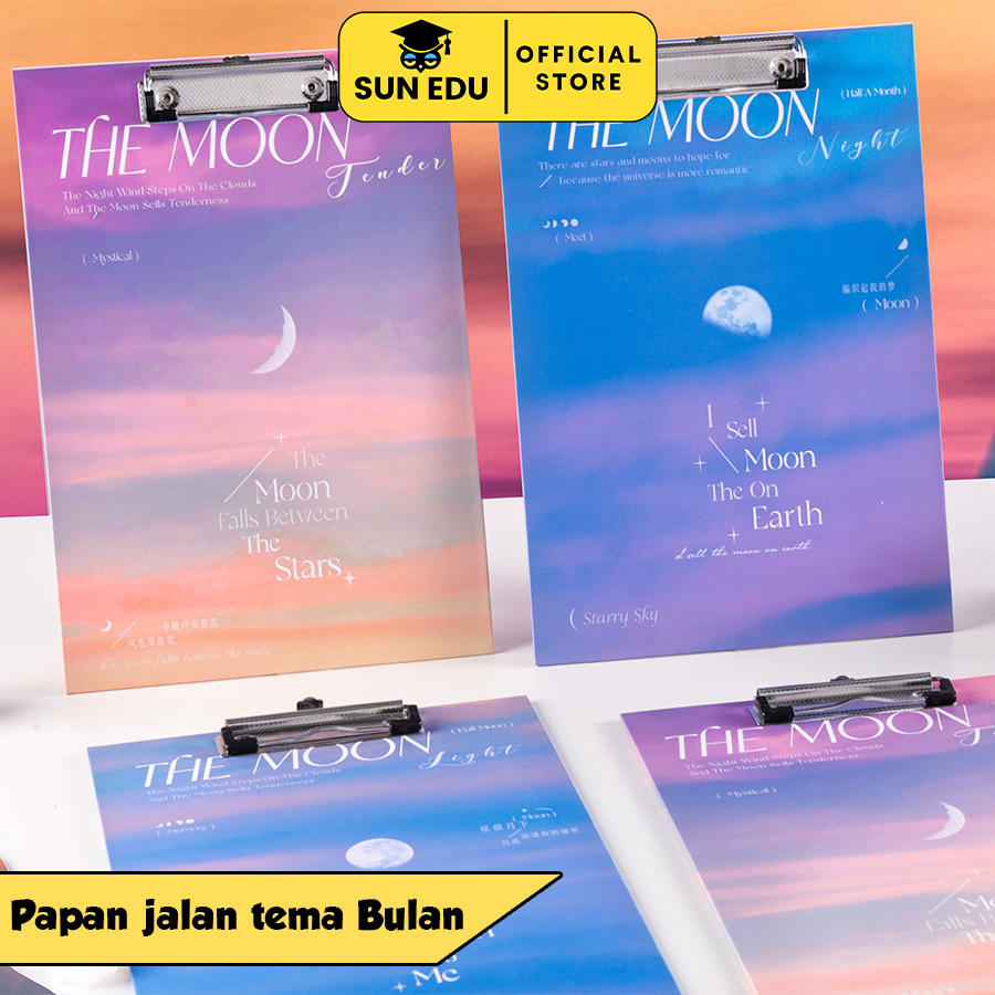 

A4 Papan Jalan / Clipboard Test Board Papan Ujian motif moon night