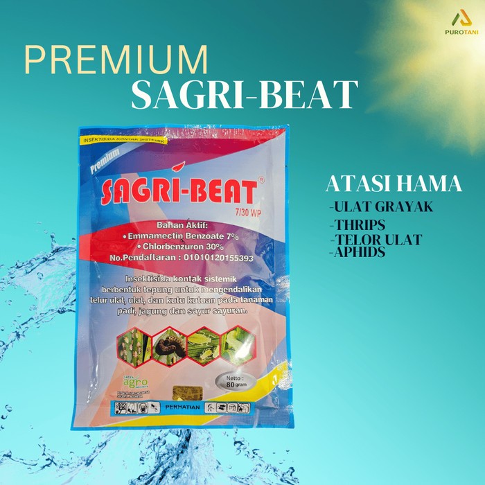 Insektisida SAGRI BEAT 7/30 WP Racun Ulat Kutu Sagribit Sagribeat 80GR
