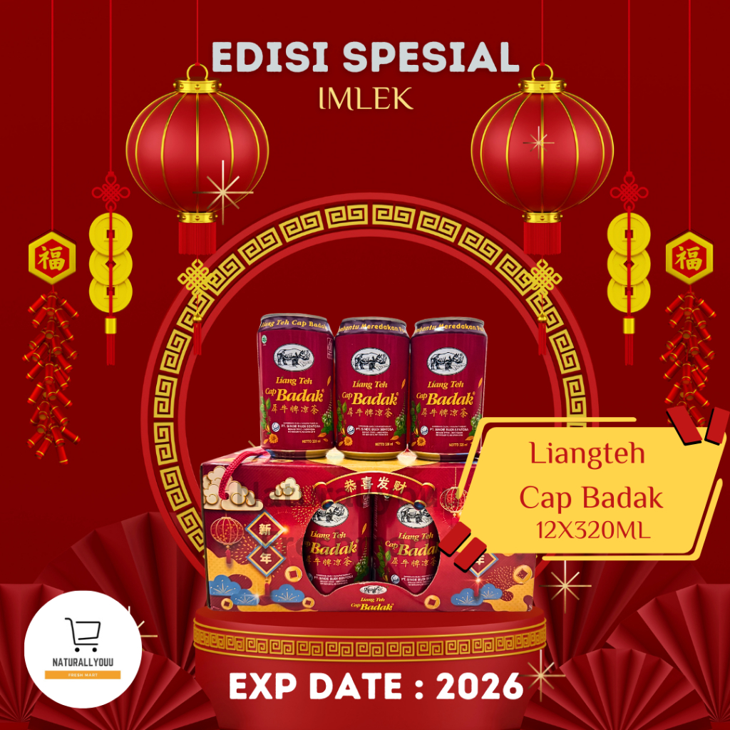 

Cap Badak Liang Teh HAPPY CHINESE NEW YEAR 320ml Isi 12 Hampers Imlek