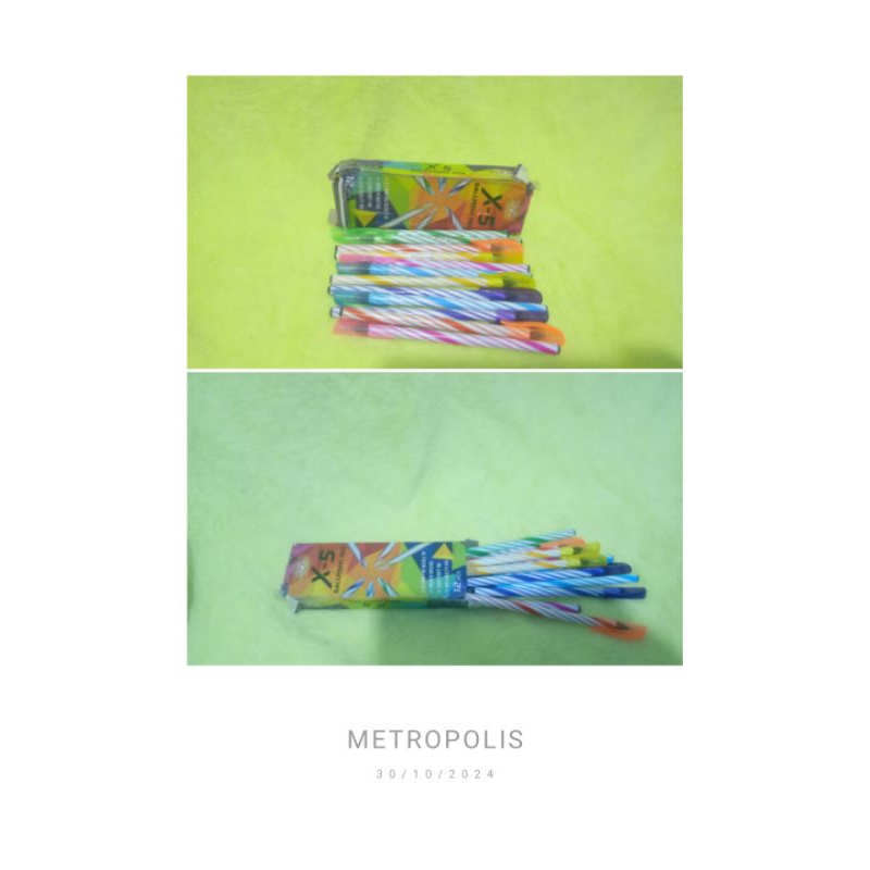 

ballpoint pen X - 5 pulpen warna warni