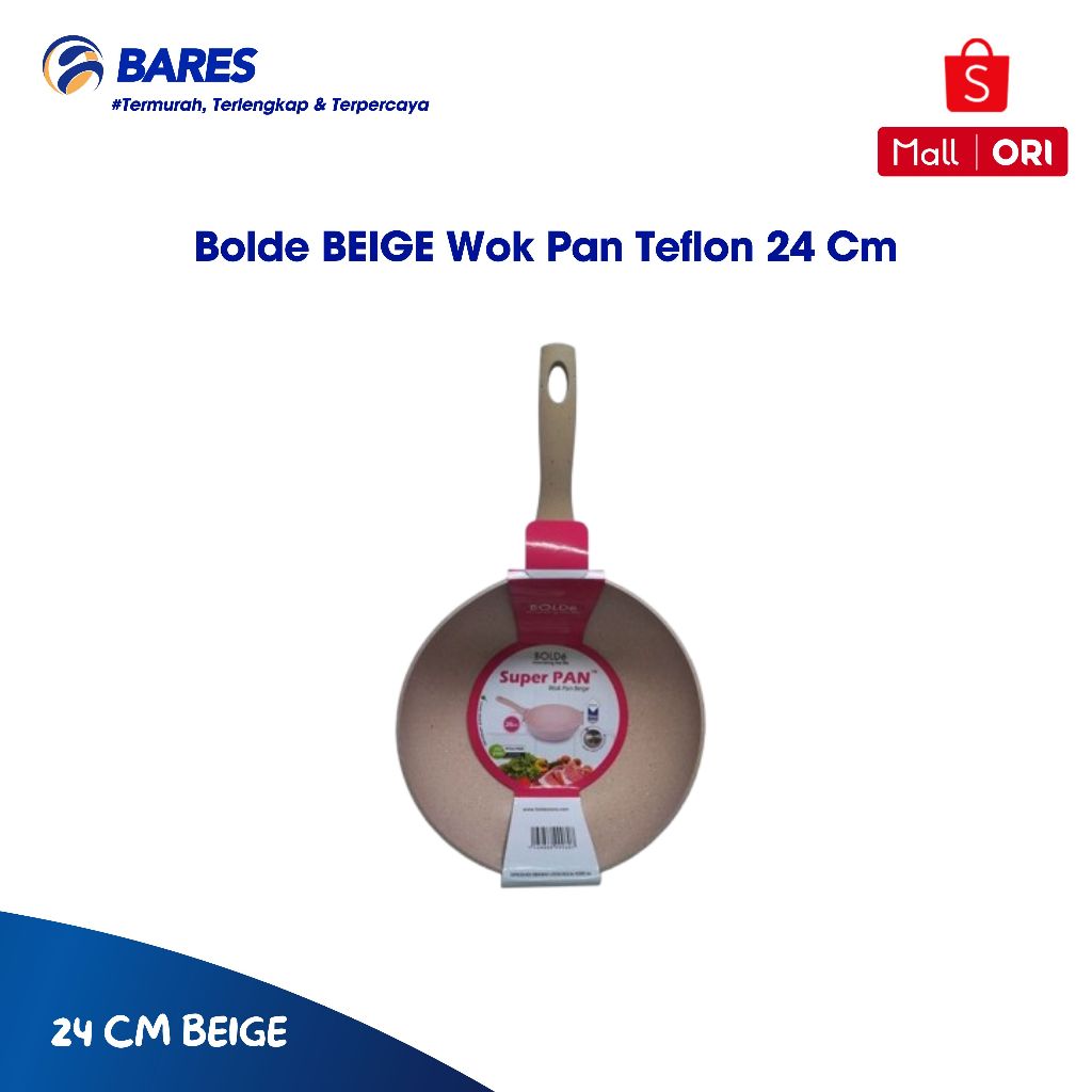 Bolde BEIGE Wok Pan Teflon 24 Cm