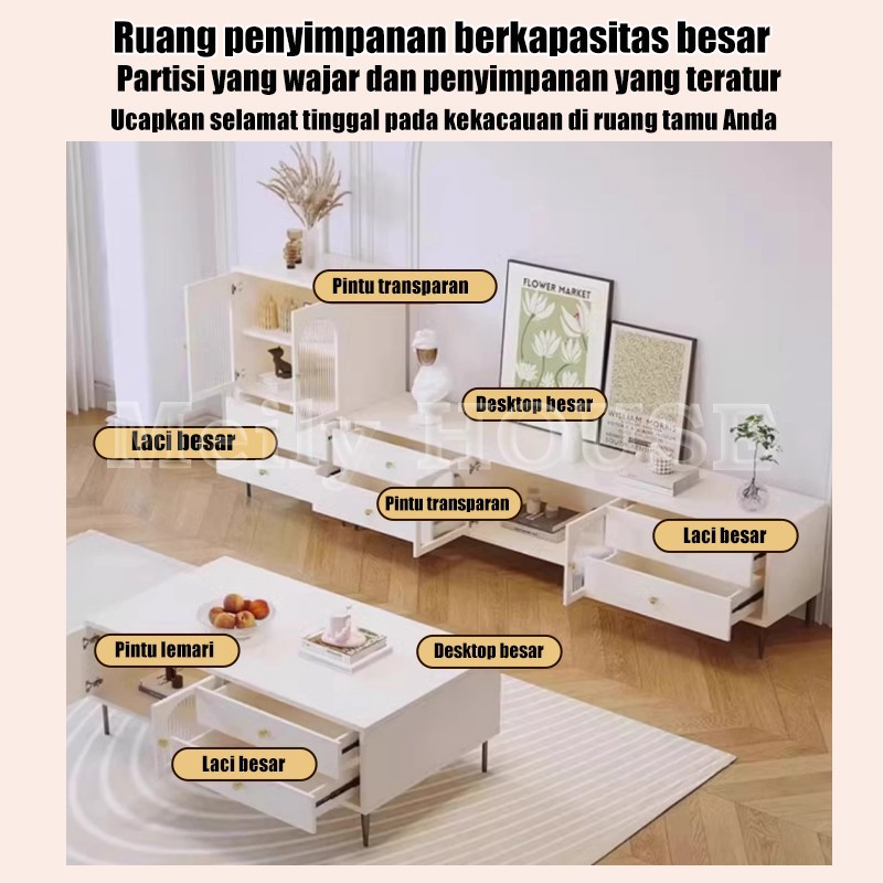 Meja TV 180CM Rak TV Lemari TV Meja Kopi Lemari Penyimpanan Kombinasi Furnitur Ruang Tamu Set