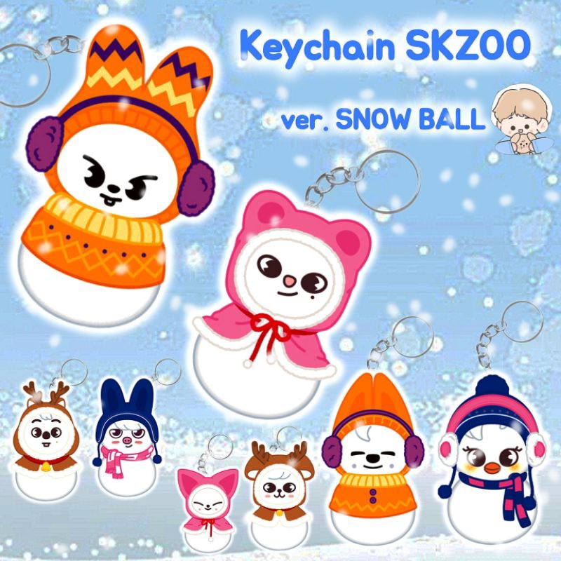 BACA DESK SEBELUM CO 15 RIBU KEYCHAIN SKZOO STRAY KIDS STRAYKIDS SKZ VER SNOW BALL SNOWBALL XMAS POP